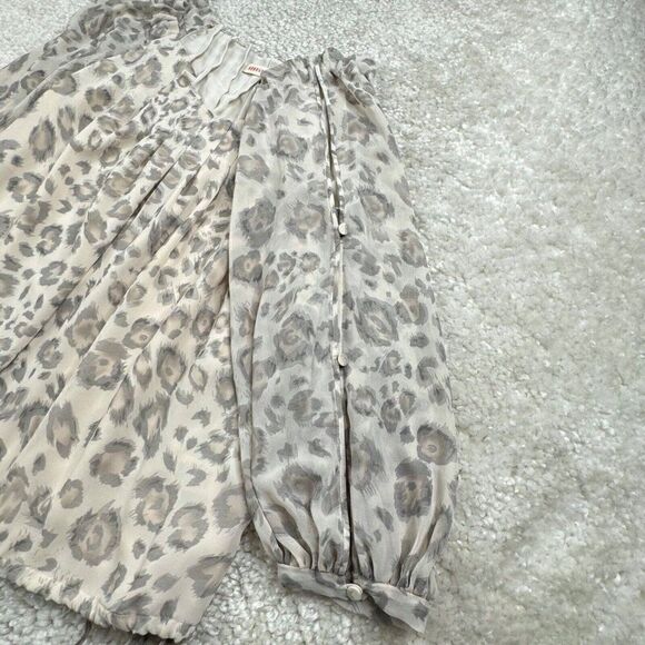 Rebecca Taylor Leopard Cold Shoulder Blouse - Picture 9 of 9